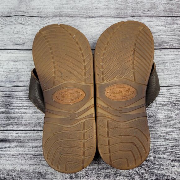The Kai Kai Brown Leather Slides Flip Flop Comfort Sandals - Picture 5 of 6